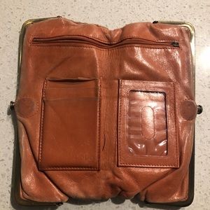 Hobo Lauren leather wallet tan with pattern